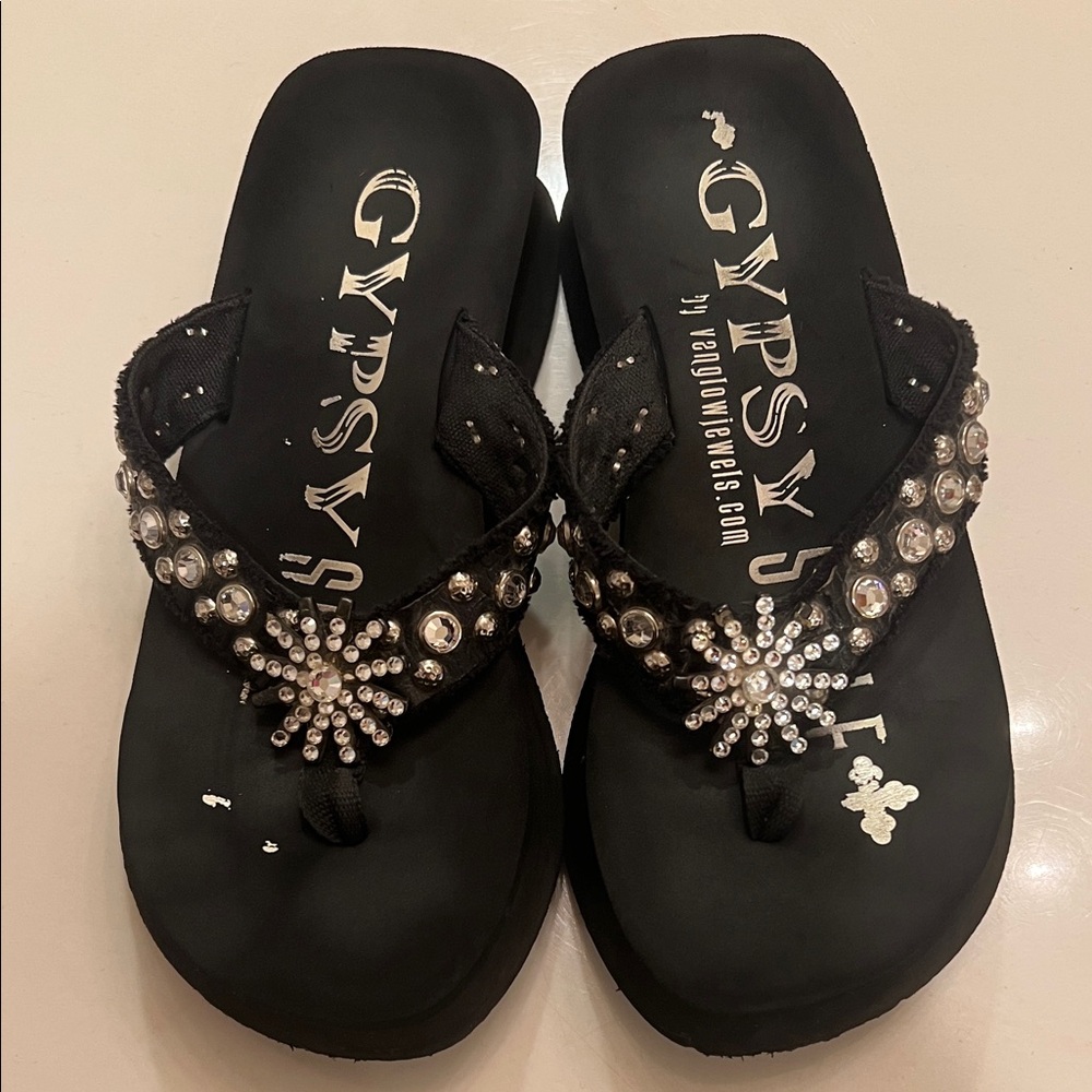 Gypsy Soul 
Black with Rhinstone’s Women's 
Flip flops